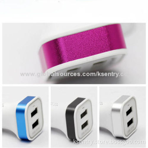 Best Quality Aluminum Alloy Ring Dual-USB Car Charger (2.1A), CE, RoHS Marks